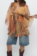 Load image into Gallery viewer, Vintage x Orange Sheer Abstract Patterned Coverup (Freesize)