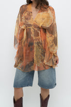 Load image into Gallery viewer, Vintage x Orange Sheer Abstract Patterned Coverup (Freesize)