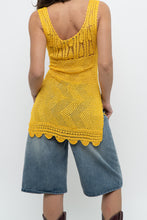Load image into Gallery viewer, Vintage x Yellow Crochet Mini Dress (XS, S)