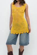 Load image into Gallery viewer, Vintage x Yellow Crochet Mini Dress (XS, S)