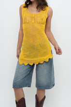 Load image into Gallery viewer, Vintage x Yellow Crochet Mini Dress (XS, S)