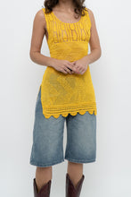 Load image into Gallery viewer, Vintage x Yellow Crochet Mini Dress (XS, S)