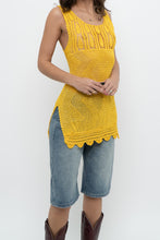 Load image into Gallery viewer, Vintage x Yellow Crochet Mini Dress (XS, S)