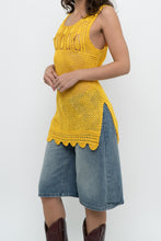 Load image into Gallery viewer, Vintage x Yellow Crochet Mini Dress (XS, S)