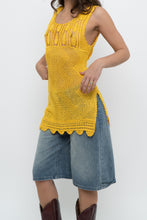 Load image into Gallery viewer, Vintage x Yellow Crochet Mini Dress (XS, S)