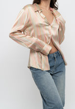 Load image into Gallery viewer, Vintage x TAHARI Colourful Striped Silk Blouse (XS-M)