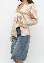 Load image into Gallery viewer, Vintage x TAHARI Colourful Striped Silk Blouse (XS-M)