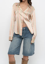 Load image into Gallery viewer, Vintage x TAHARI Colourful Striped Silk Blouse (XS-M)
