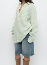 Load image into Gallery viewer, Vintage x BANANA REPUBLIC Pale Green Linen Oversized Blouse (S-XL)