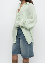 Load image into Gallery viewer, Vintage x BANANA REPUBLIC Pale Green Linen Oversized Blouse (S-XL)
