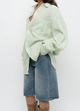 Load image into Gallery viewer, Vintage x BANANA REPUBLIC Pale Green Linen Oversized Blouse (S-XL)