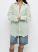 Load image into Gallery viewer, Vintage x BANANA REPUBLIC Pale Green Linen Oversized Blouse (S-XL)