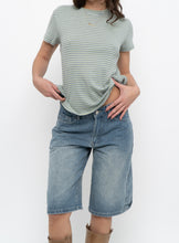 Load image into Gallery viewer, Vintage x Green Cotton Striped Tee (S, M)