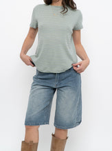 Load image into Gallery viewer, Vintage x Green Cotton Striped Tee (S, M)