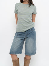 Load image into Gallery viewer, Vintage x Green Cotton Striped Tee (S, M)