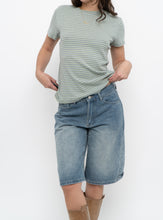 Load image into Gallery viewer, Vintage x Green Cotton Striped Tee (S, M)