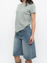 Load image into Gallery viewer, Vintage x Green Cotton Striped Tee (S, M)