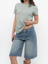 Load image into Gallery viewer, Vintage x Green Cotton Striped Tee (S, M)