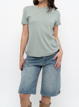 Load image into Gallery viewer, Vintage x Green Cotton Striped Tee (S, M)