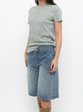Load image into Gallery viewer, Vintage x Green Cotton Striped Tee (S, M)
