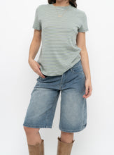 Load image into Gallery viewer, Vintage x Green Cotton Striped Tee (S, M)