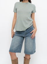 Load image into Gallery viewer, Vintage x Green Cotton Striped Tee (S, M)