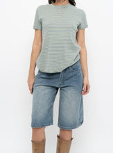 Load image into Gallery viewer, Vintage x Green Cotton Striped Tee (S, M)