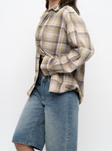 Load image into Gallery viewer, Vintage x Beige, Green Plaid Cotton Flannel (XS-M)