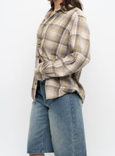 Load image into Gallery viewer, Vintage x Beige, Green Plaid Cotton Flannel (XS-M)