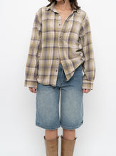 Load image into Gallery viewer, Vintage x Beige, Green Plaid Cotton Flannel (XS-M)