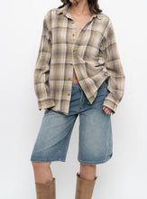 Load image into Gallery viewer, Vintage x Beige, Green Plaid Cotton Flannel (XS-M)