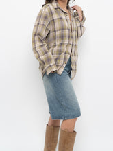 Load image into Gallery viewer, Vintage x Beige, Green Plaid Cotton Flannel (XS-M)
