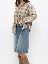 Load image into Gallery viewer, Vintage x Beige, Green Plaid Cotton Flannel (XS-M)
