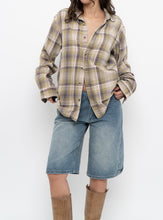 Load image into Gallery viewer, Vintage x Beige, Green Plaid Cotton Flannel (XS-M)