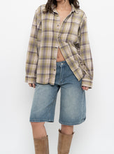 Load image into Gallery viewer, Vintage x Beige, Green Plaid Cotton Flannel (XS-M)