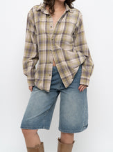 Load image into Gallery viewer, Vintage x Beige, Green Plaid Cotton Flannel (XS-M)