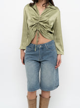 Load image into Gallery viewer, Vintage x Green Silk Cinched Blouse (S, M)