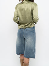 Load image into Gallery viewer, Vintage x Green Silk Cinched Blouse (S, M)