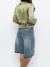 Load image into Gallery viewer, Vintage x Green Silk Cinched Blouse (S, M)