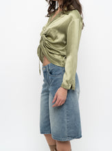 Load image into Gallery viewer, Vintage x Green Silk Cinched Blouse (S, M)