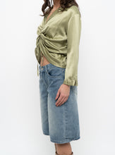Load image into Gallery viewer, Vintage x Green Silk Cinched Blouse (S, M)