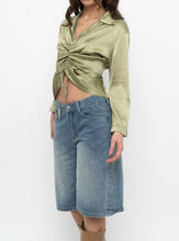 Load image into Gallery viewer, Vintage x Green Silk Cinched Blouse (S, M)