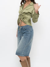 Load image into Gallery viewer, Vintage x Green Silk Cinched Blouse (S, M)