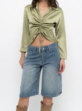 Load image into Gallery viewer, Vintage x Green Silk Cinched Blouse (S, M)