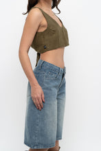 Load image into Gallery viewer, ANNA CLA x Olive Green Linen Crop Tank (S, M)