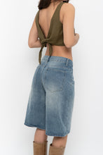 Load image into Gallery viewer, ANNA CLA x Olive Green Linen Crop Tank (S, M)