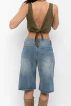 Load image into Gallery viewer, ANNA CLA x Olive Green Linen Crop Tank (S, M)