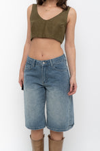 Load image into Gallery viewer, ANNA CLA x Olive Green Linen Crop Tank (S, M)