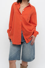 Load image into Gallery viewer, Vintage x EMMA JAMES Orange Linen Oversized Buttonup (XS-M)