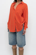 Load image into Gallery viewer, Vintage x EMMA JAMES Orange Linen Oversized Buttonup (XS-M)